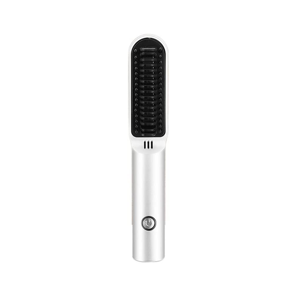 2-in-1 USB Rechargeable Hair Straightener & Curler Brush