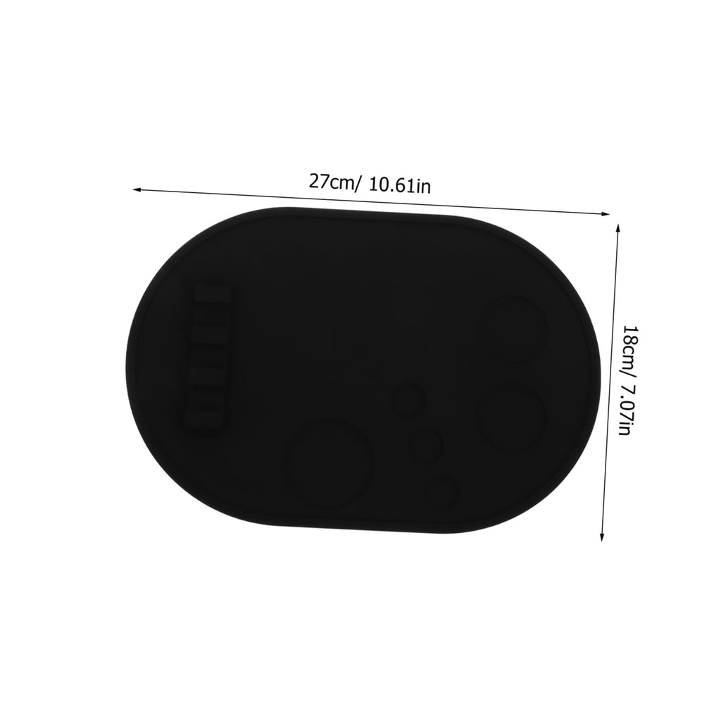 Silicone Makeup Mixing Palette Tray for Brushes, Black Holder