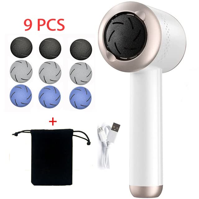 Portable Electric Foot Callus Remover with 3 Roller Heads