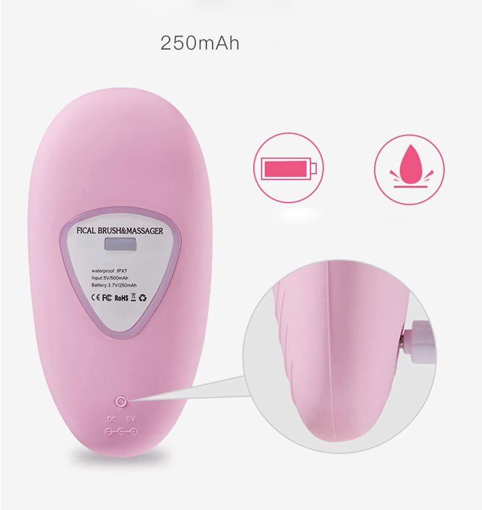 IPX7 Waterproof Sonic Facial Cleansing Brush, Pink