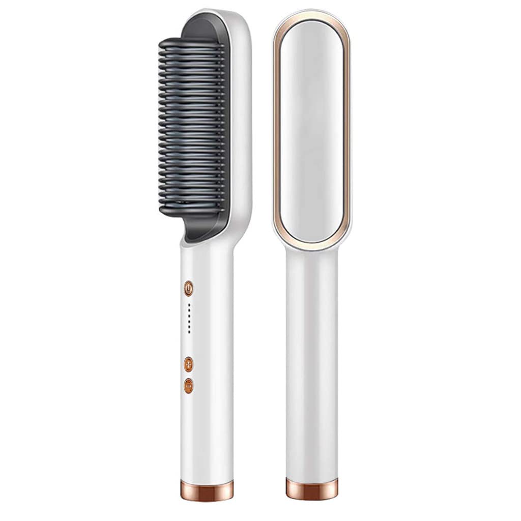2-in-1 Electric Hair Straightening & Curling Brush