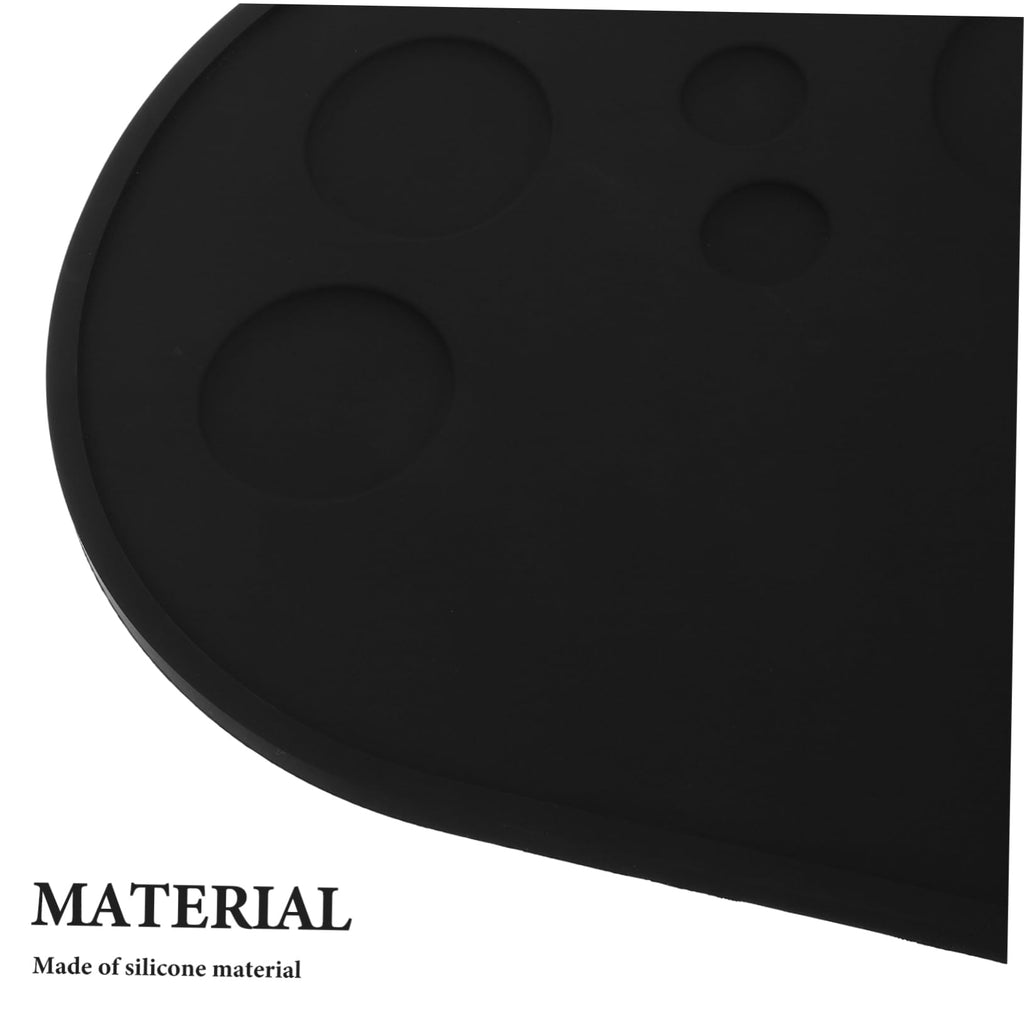 Silicone Makeup Mixing Palette Tray for Brushes, Black Holder
