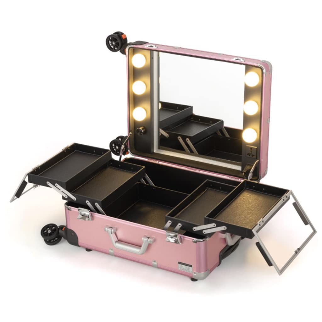 LED Light Makeup Trolley Case for Cosmetics & Beauty Storage