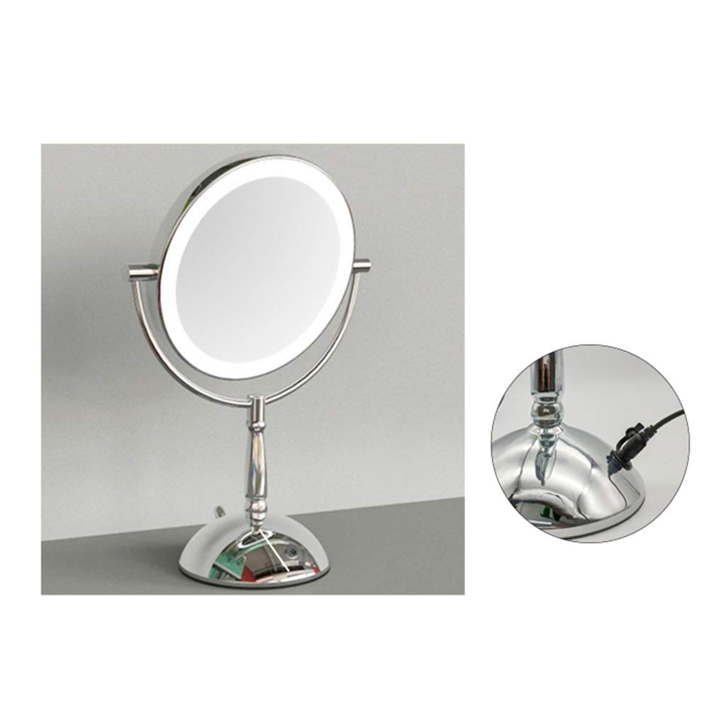8" LED Makeup Mirror with 5X Magnification & 360° Rotation