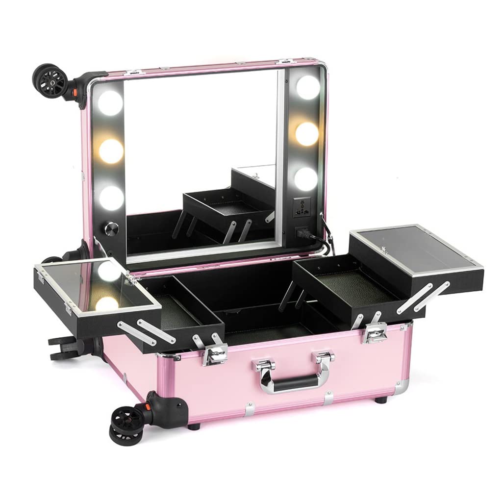 LED Light Makeup Trolley Case for Cosmetics & Beauty Storage