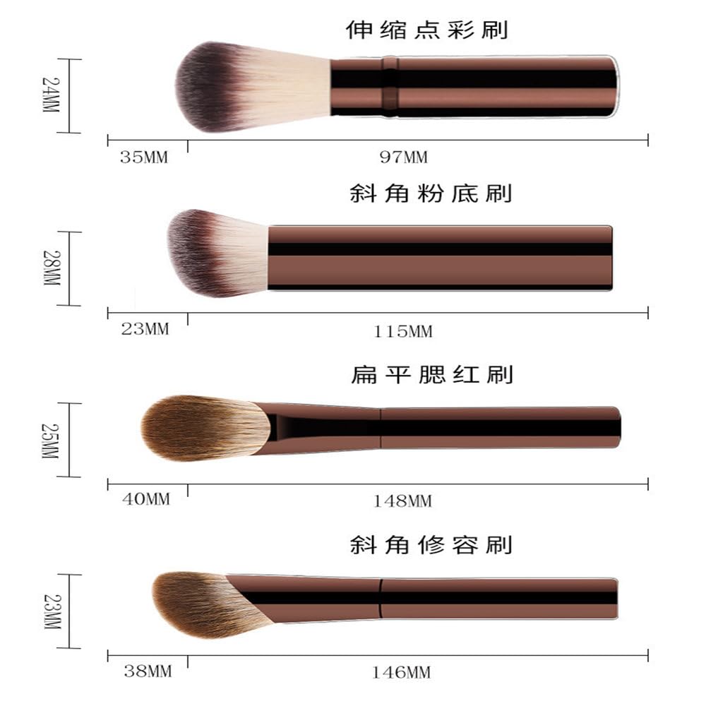 Complete Makeup Brush Set for Face, Eyes & Lips