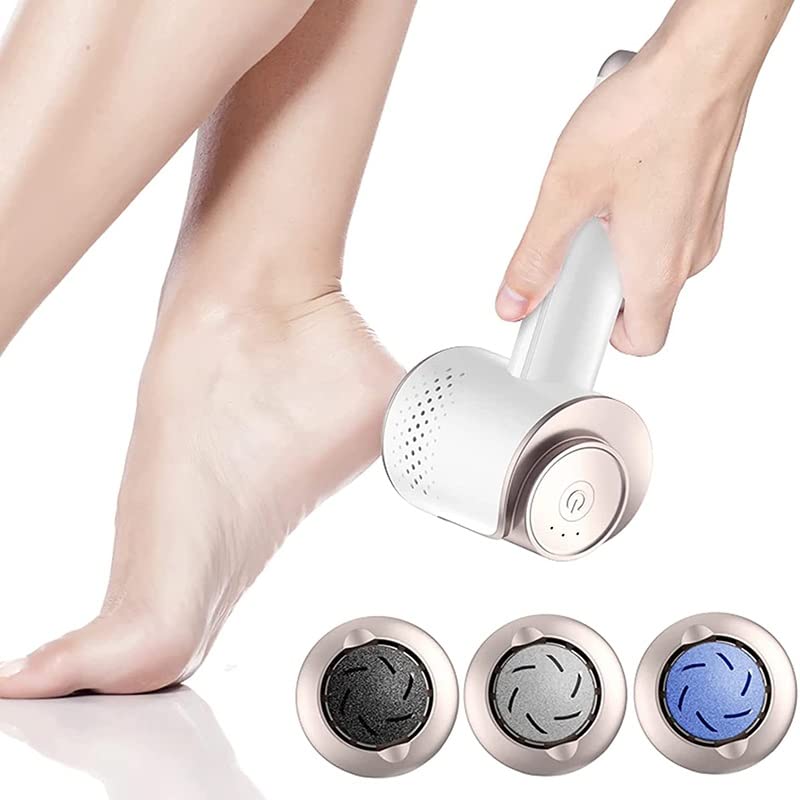 Portable Electric Foot Callus Remover with 3 Roller Heads