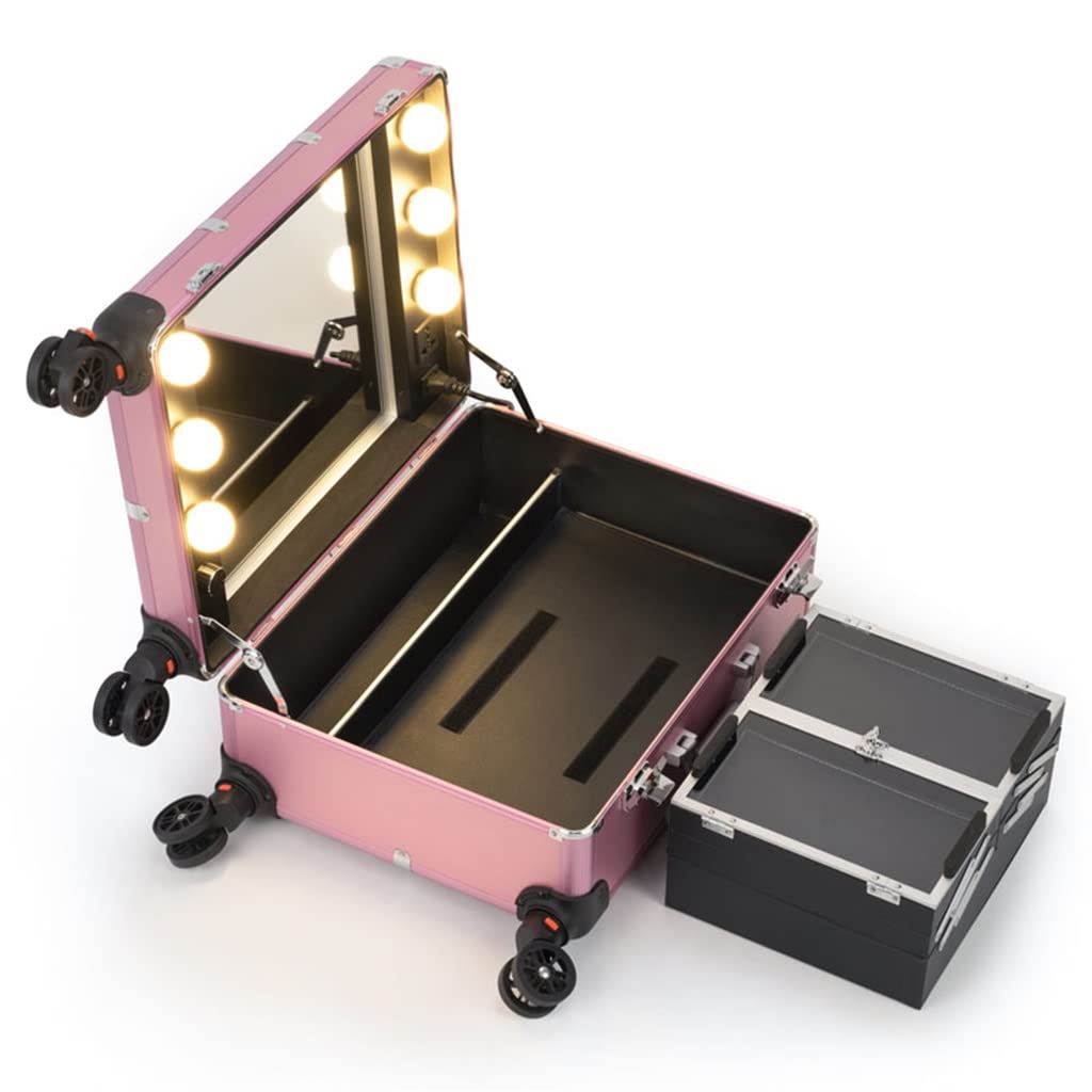 LED Light Makeup Trolley Case for Cosmetics & Beauty Storage