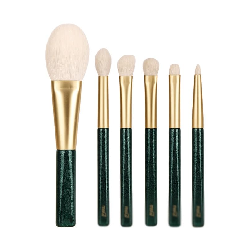 6-Piece Portable Makeup Brush Set for Powder & Eyeshadow