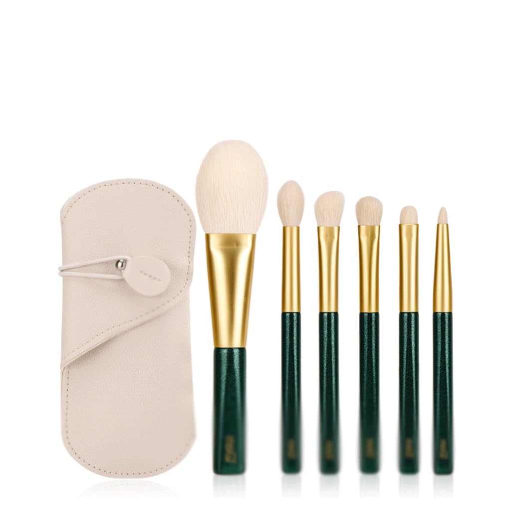 6-Piece Portable Makeup Brush Set for Powder & Eyeshadow