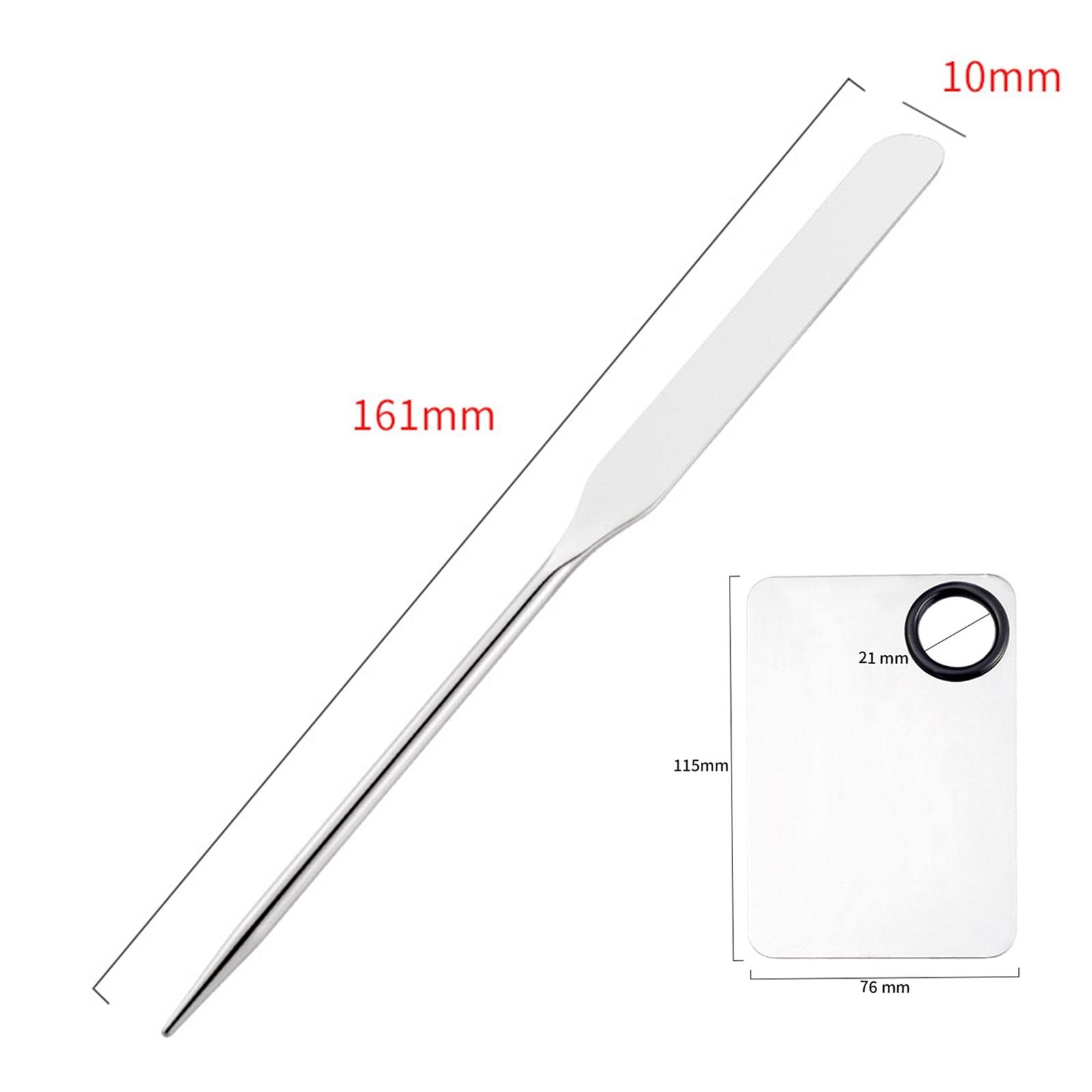 Stainless Steel Makeup Mixing Palette Set with Spatula & Storage Bag