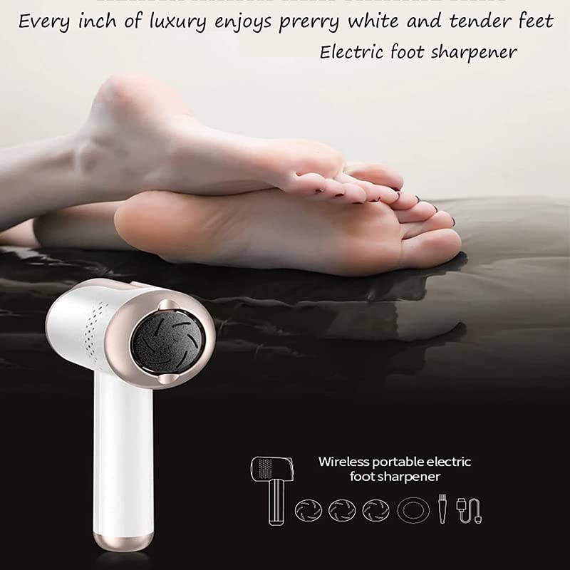 Portable Electric Foot Callus Remover with 3 Roller Heads