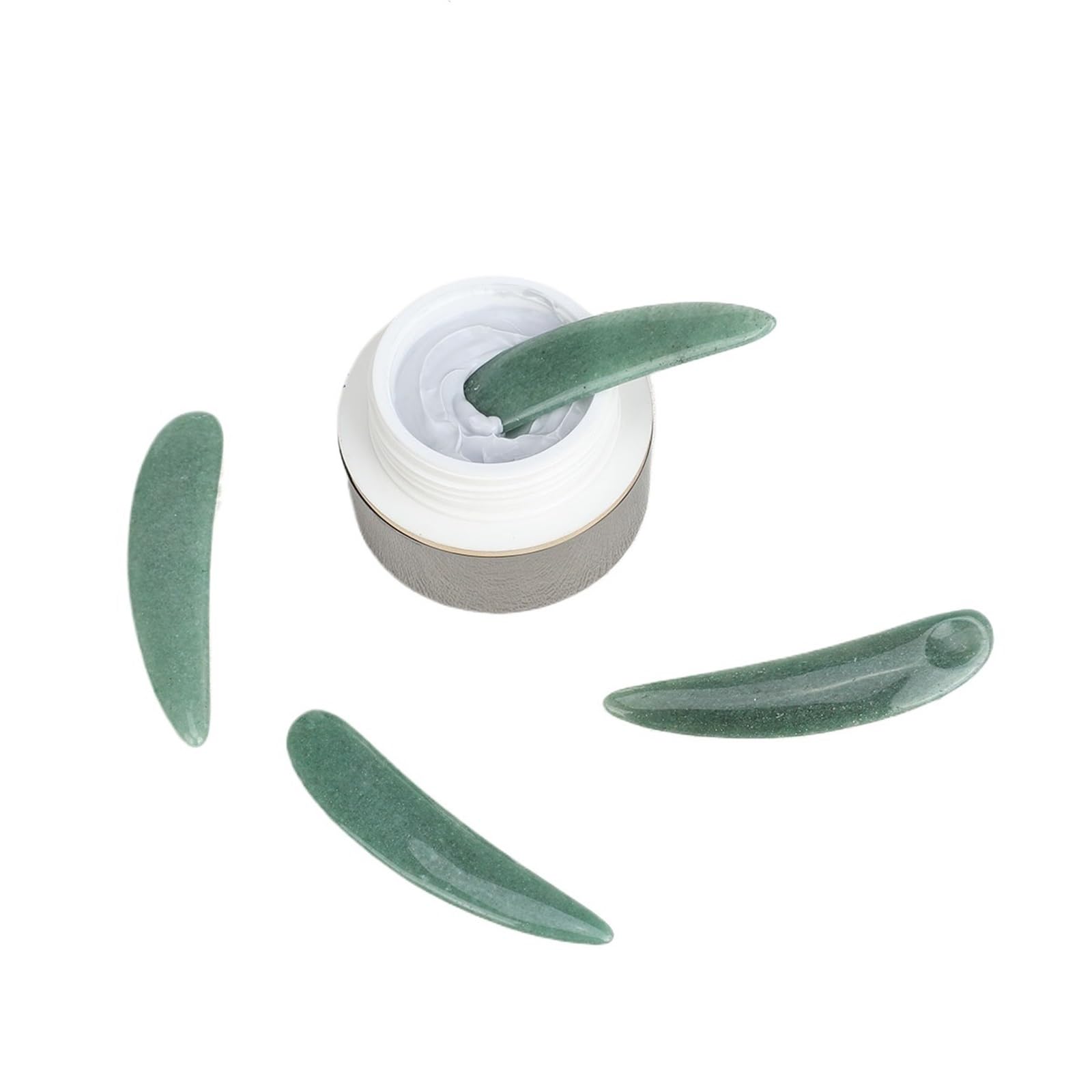 Jade Cosmetic Spatula for Creams & Lotions, 10-Piece Set