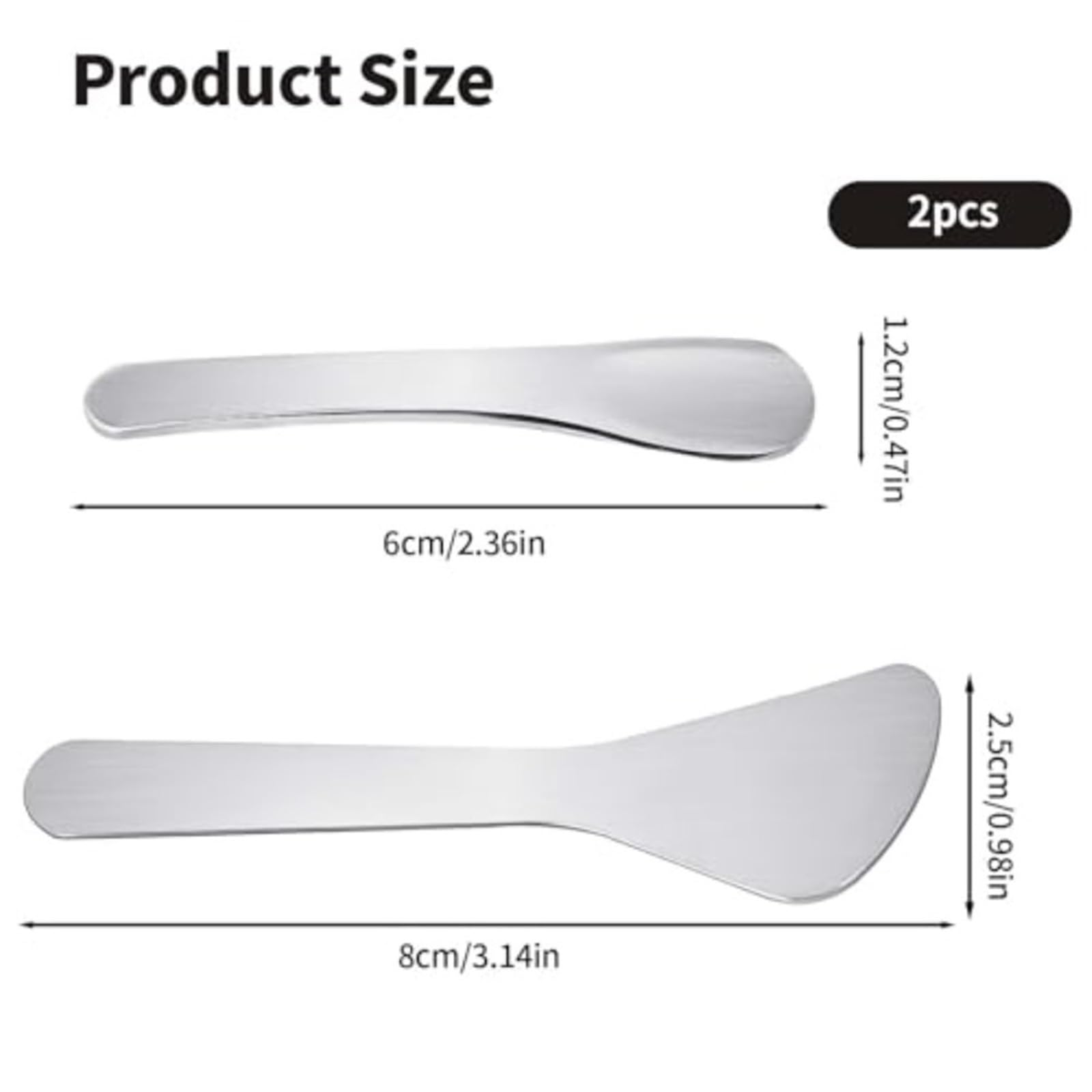 Mini Metal Cosmetic Spatula Set for Cream Mixing & Sampling, 6-Piec