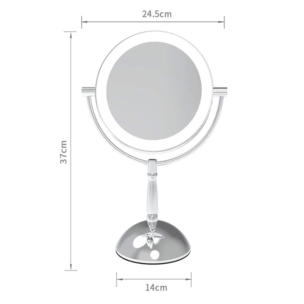 8" LED Makeup Mirror with 5X Magnification & 360° Rotation