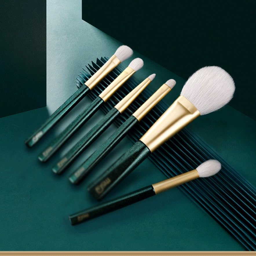 6-Piece Portable Makeup Brush Set for Powder & Eyeshadow