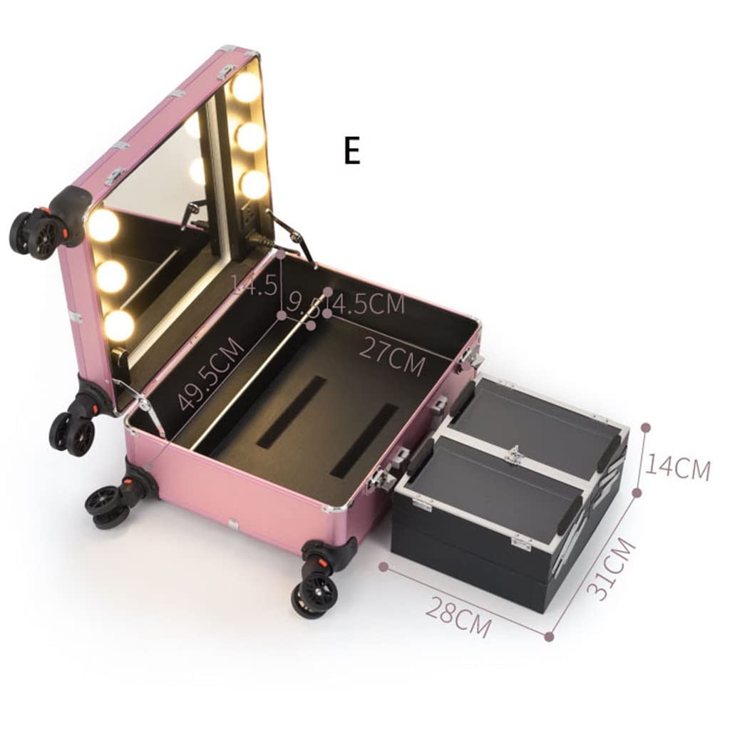 LED Light Makeup Trolley Case for Cosmetics & Beauty Storage