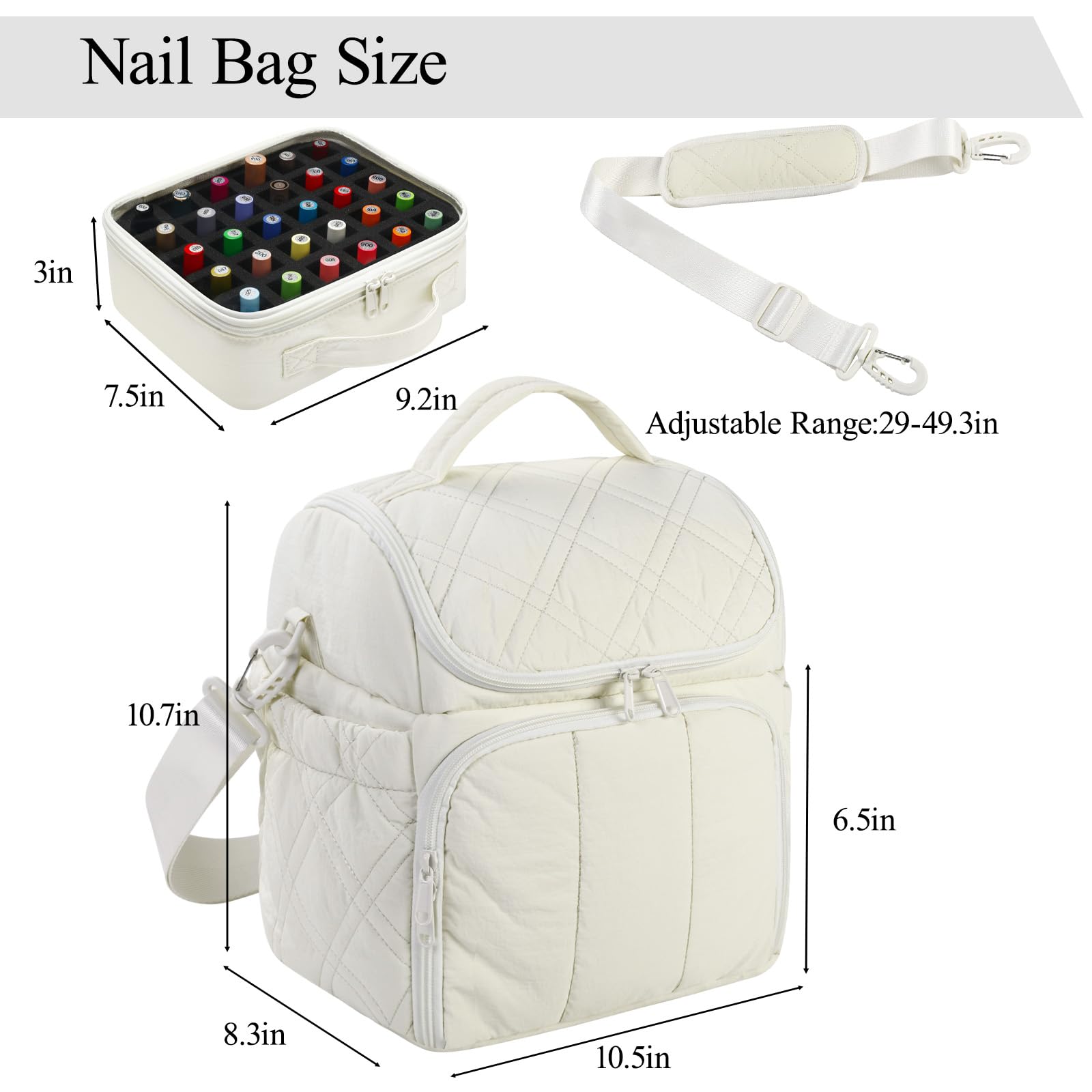 Double-Layer Nail Polish Organizer Bag with Handles
