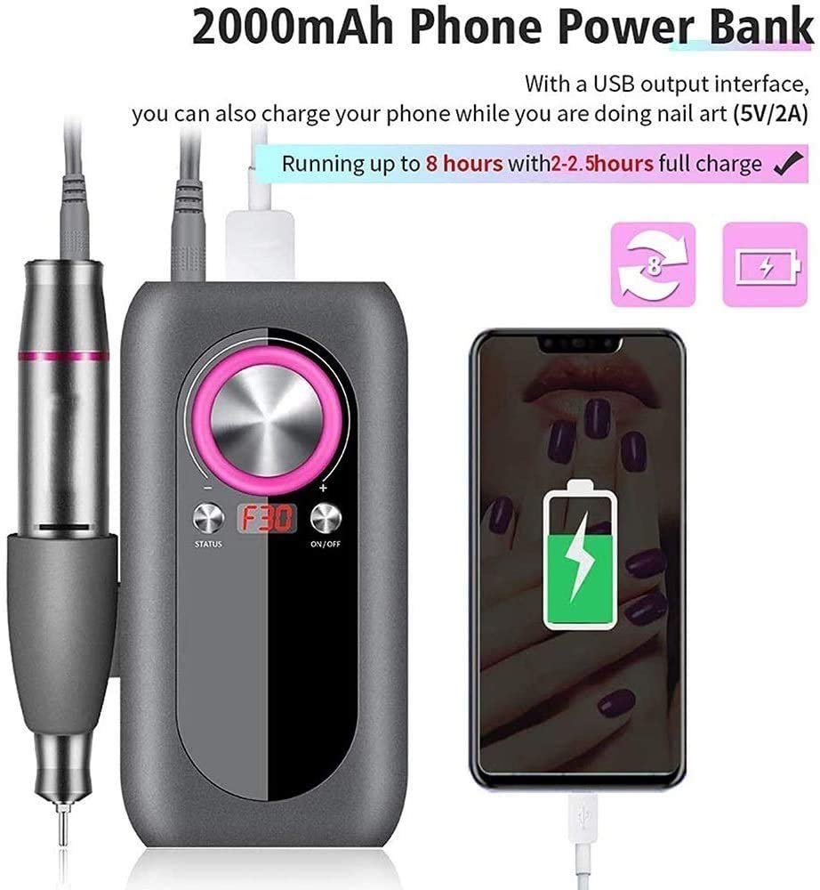35,000 RPM Rechargeable Electric Nail Drill for Acrylic & Gel Nails