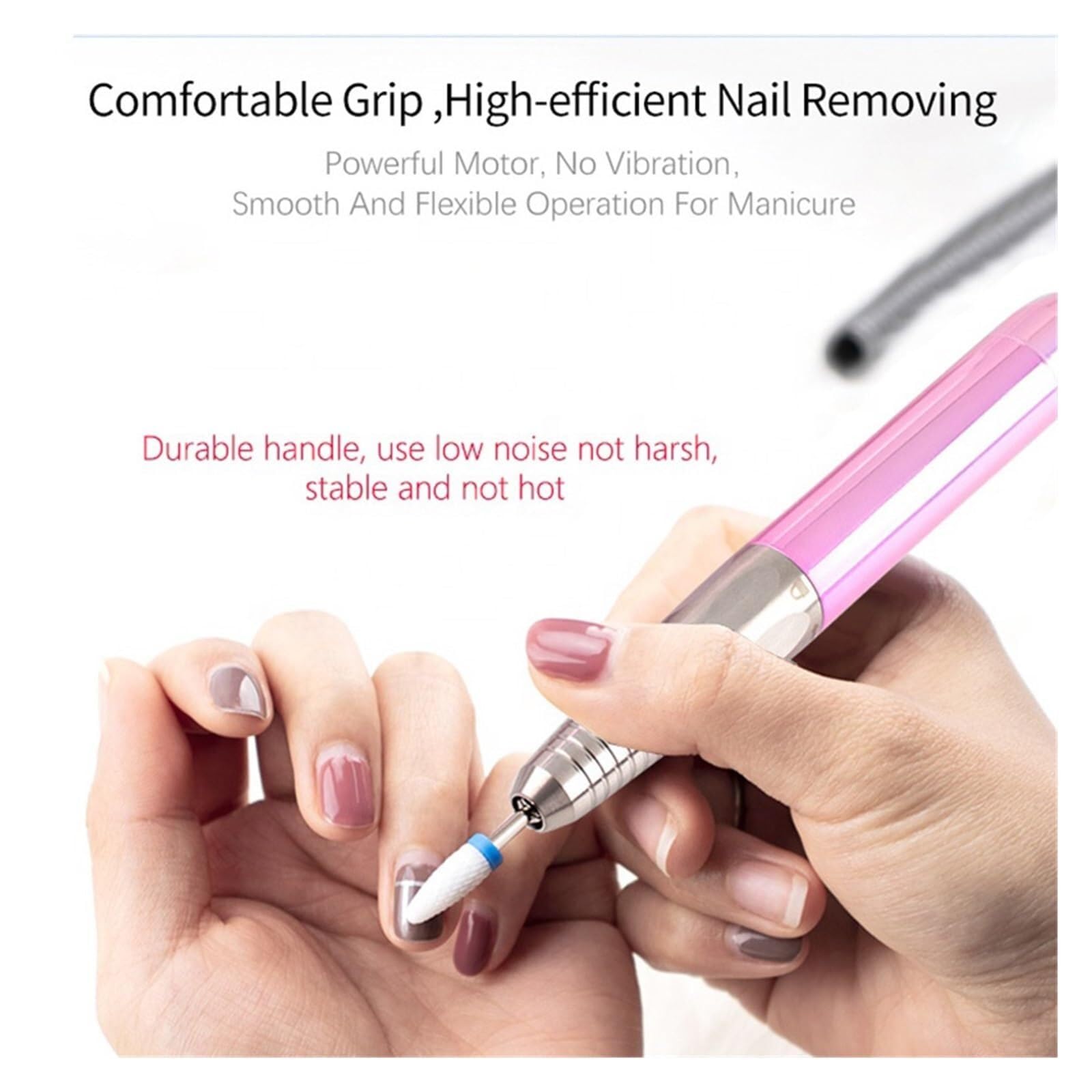 Heart-Shaped Rechargeable Electric Nail Drill with LCD Display
