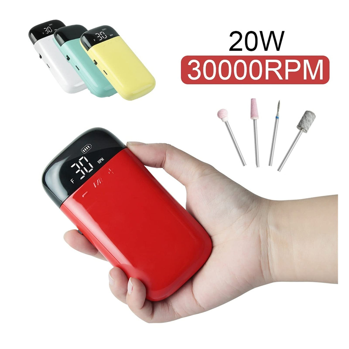 Portable Rechargeable Electric Nail Drill Kit for Manicure & Pedicure