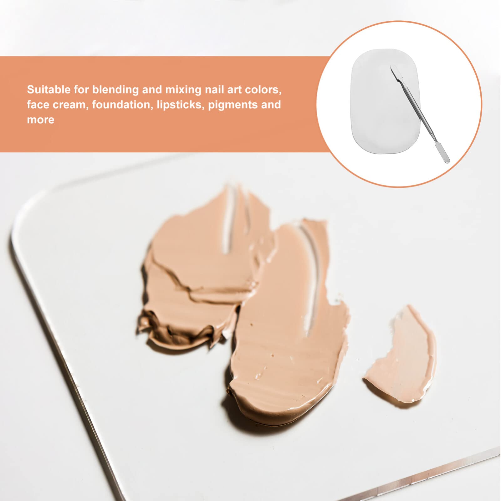 2-Piece Stainless Steel Makeup Mixing Palette Set with Spatul
