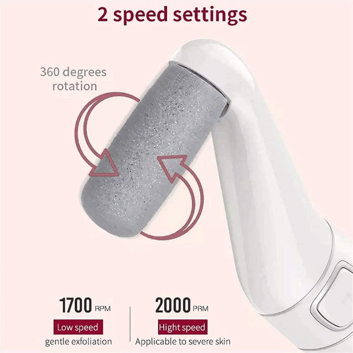 Electric Foot Callus Remover Kit for Hard, Dry & Cracked Skin