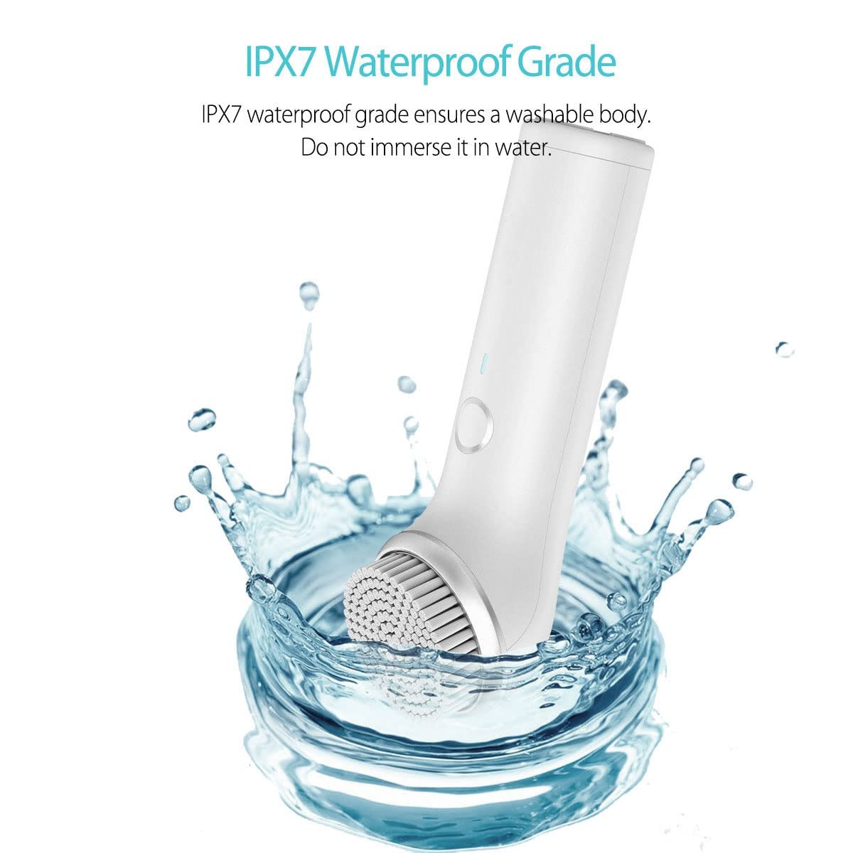 Rechargeable Waterproof Facial Cleansing Brush with 3 Brush Heads