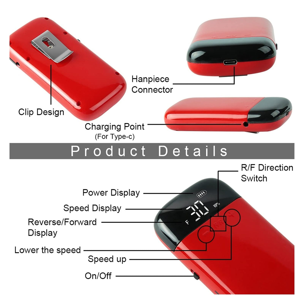 Portable Rechargeable Electric Nail Drill Kit for Manicure & Pedicure