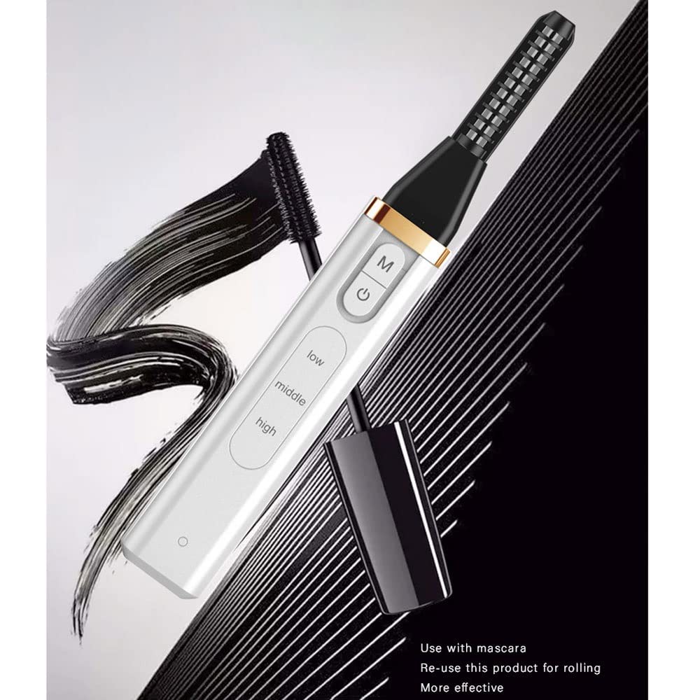 USB Rechargeable Heated Eyelash Curler with 3 Temperature Settings