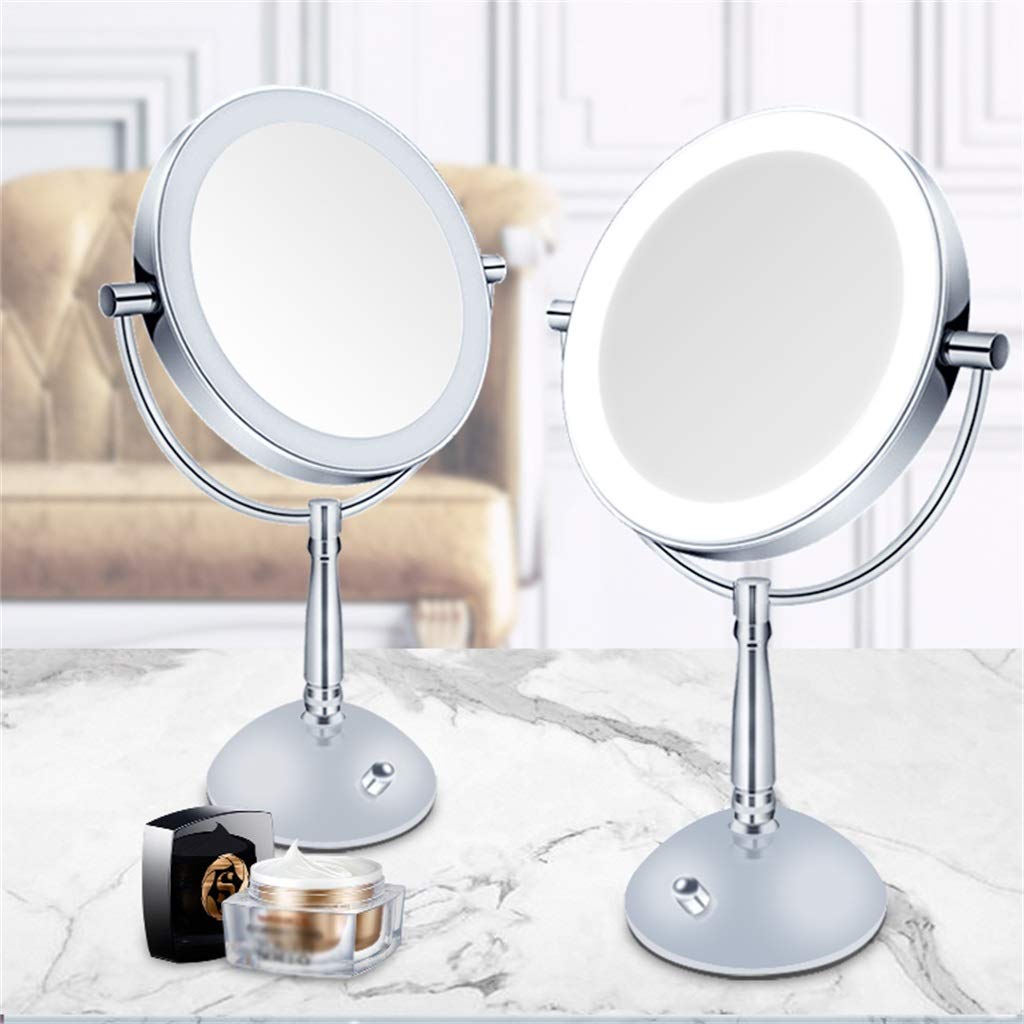 8" LED Makeup Mirror with 5X Magnification & 360° Rotation