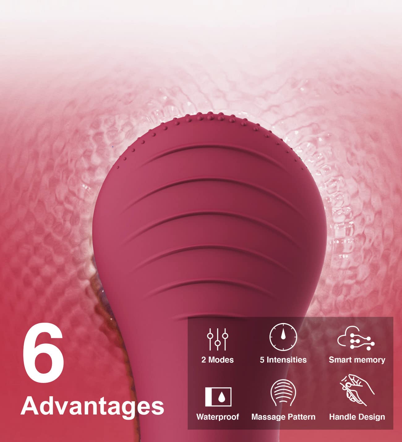 Ultrasonic Facial Cleansing Brush, Waterproof & Rechargeable