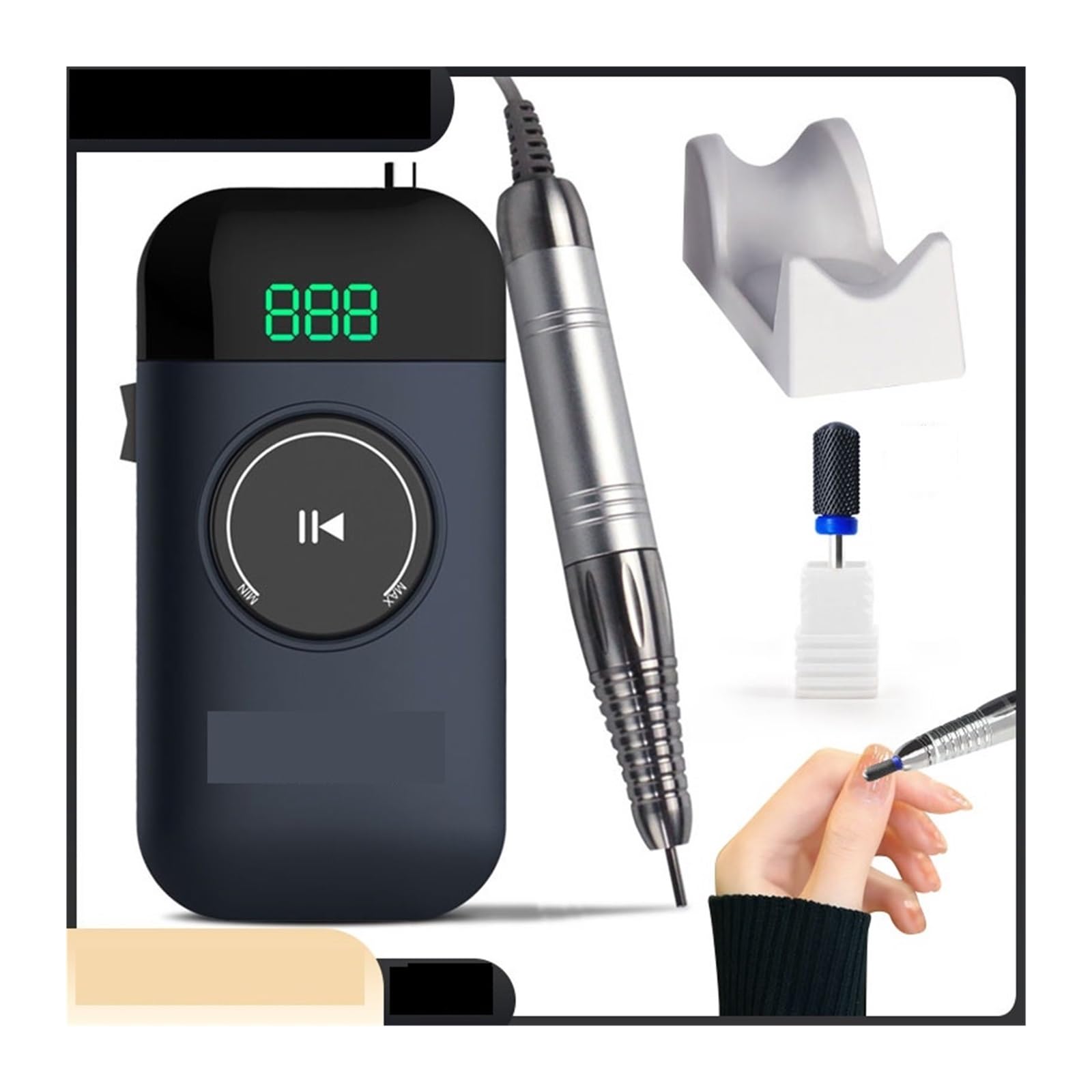 Portable Rechargeable Electric Nail Drill with LCD Display