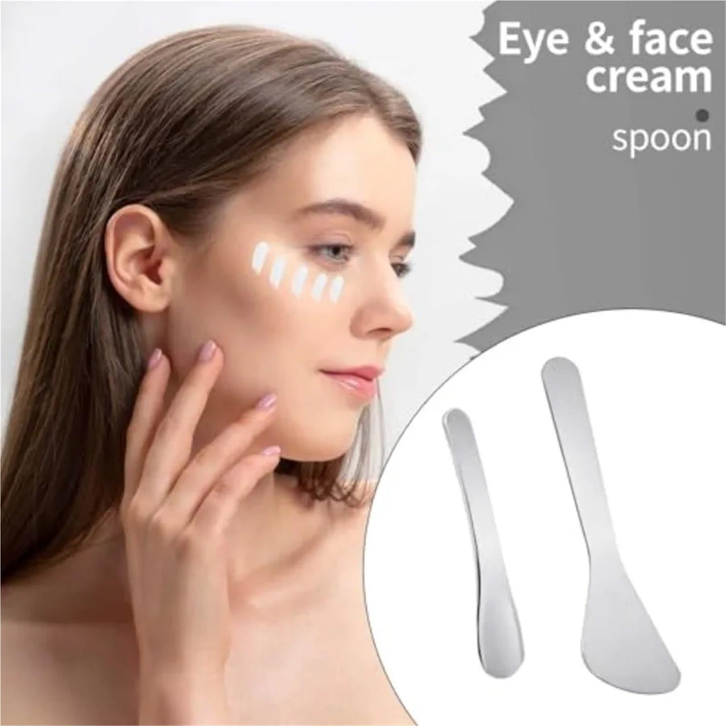 Mini Metal Cosmetic Spatula Set for Cream Mixing & Sampling, 6-Piec