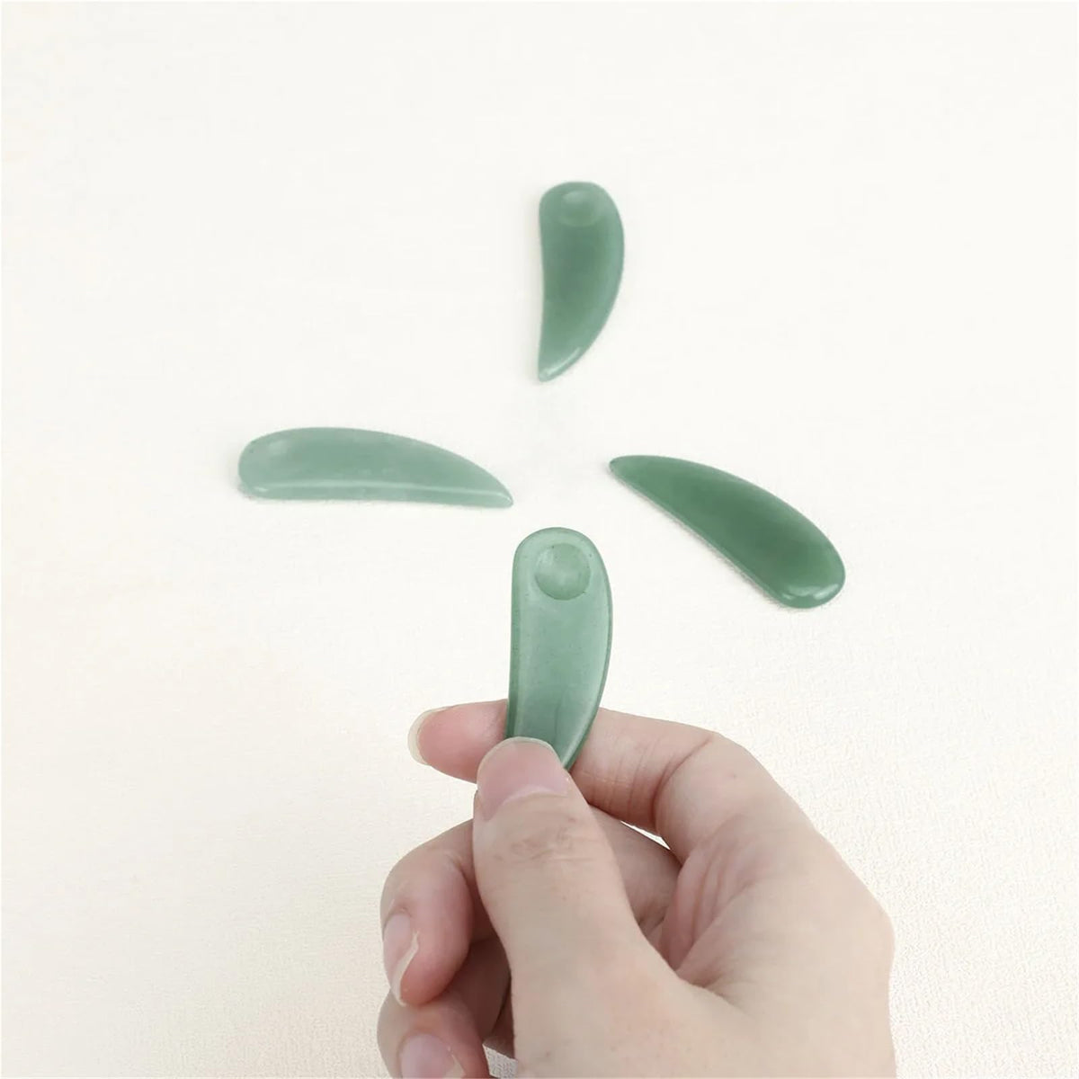 Jade Cosmetic Spatula for Creams & Lotions, 10-Piece Set