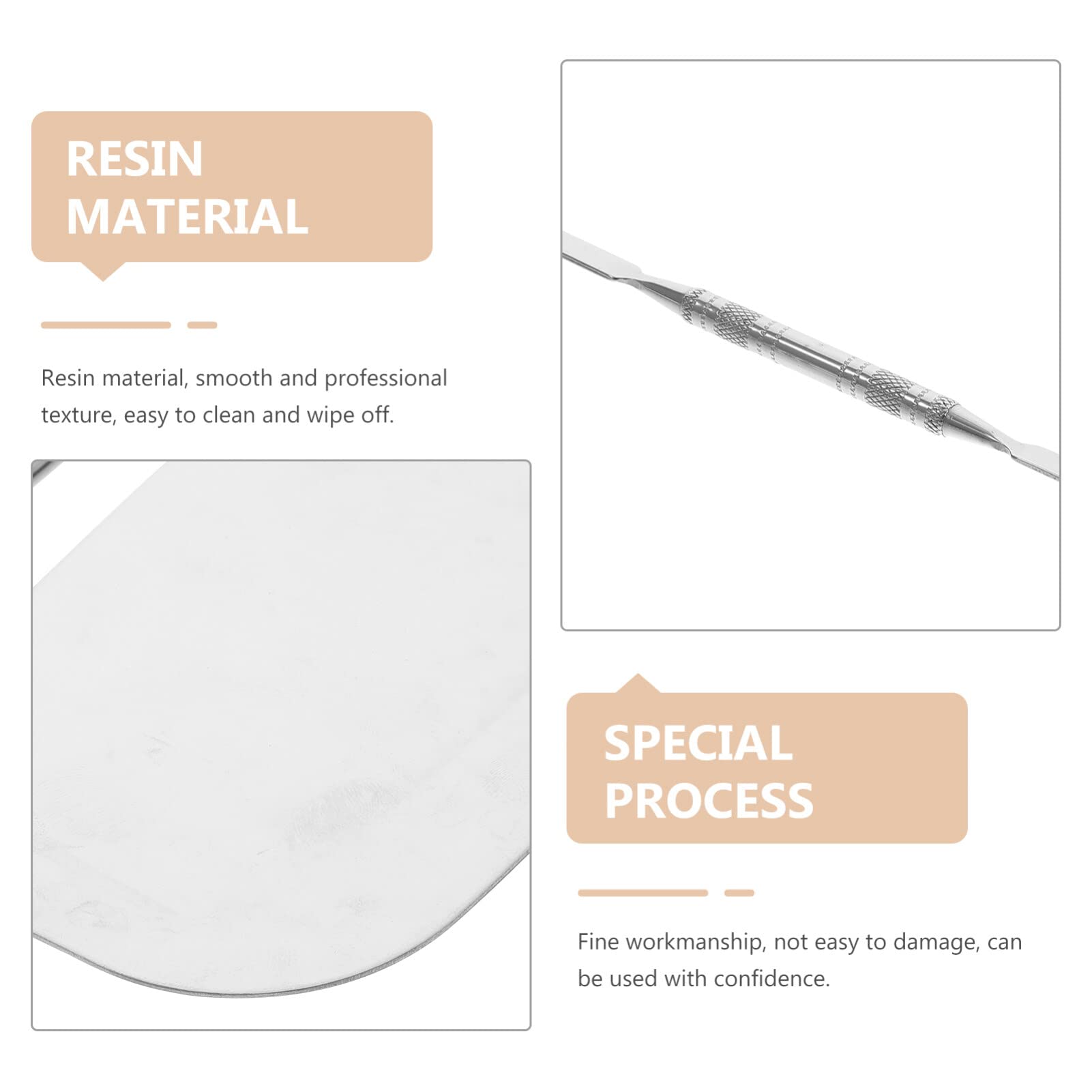 2-Piece Stainless Steel Makeup Mixing Palette Set with Spatul