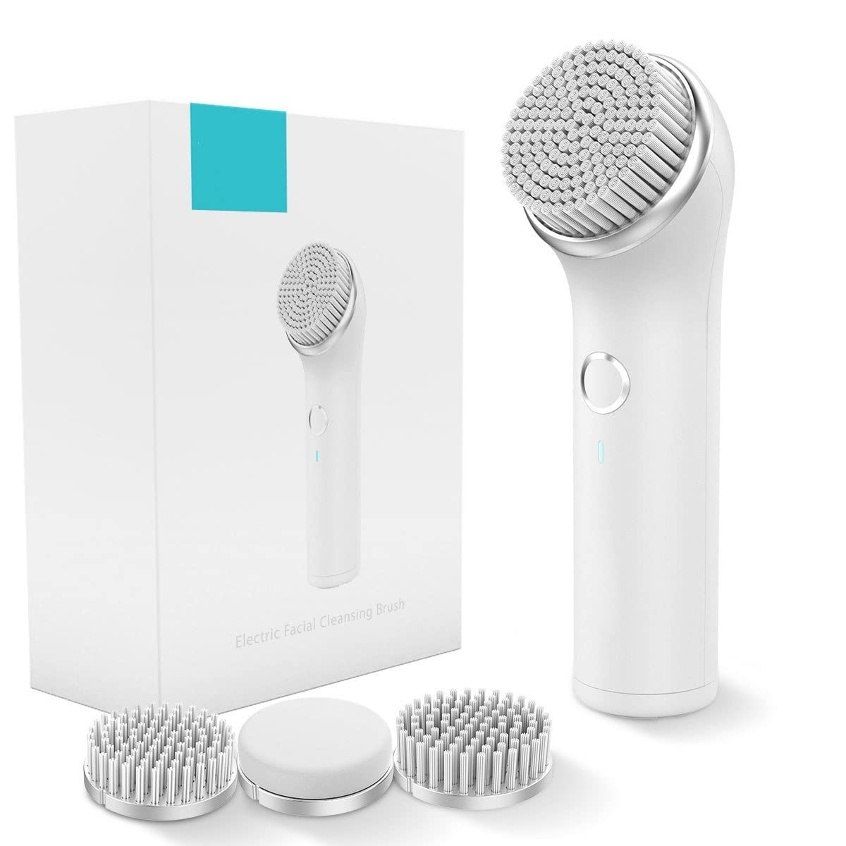 Rechargeable Waterproof Facial Cleansing Brush with 3 Brush Heads