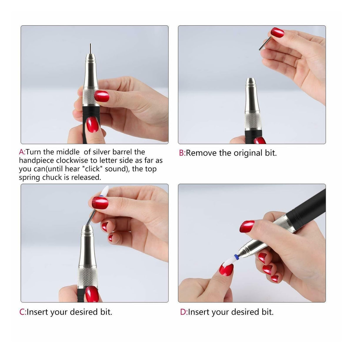 35,000 RPM Rechargeable Cordless Nail Drill for Manicure & Pedicure, Purple