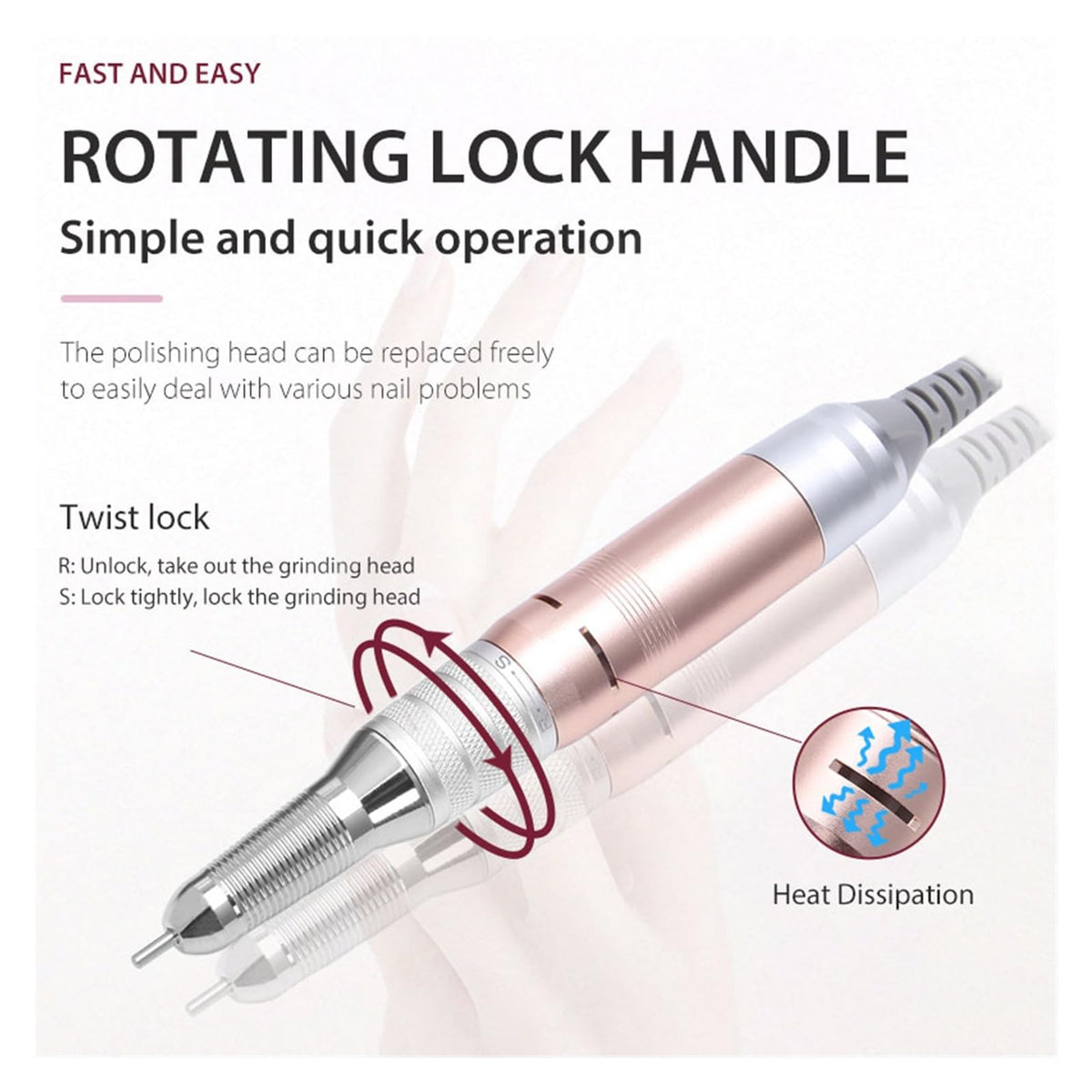 35,000 RPM Rechargeable Electric Nail Drill for Manicure & Pedicure
