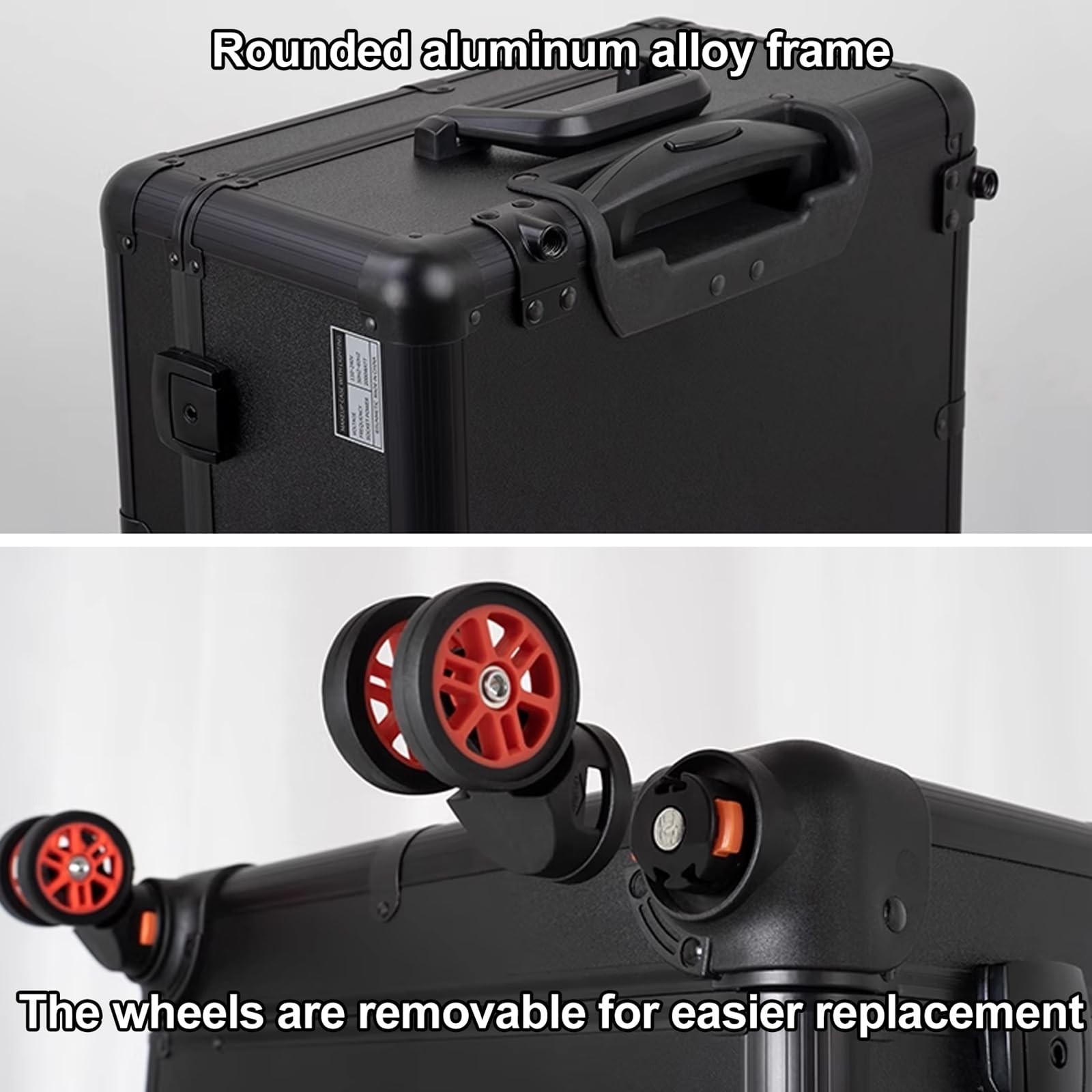 Rolling Aluminum Makeup & Hairdressing Trolley Case with Large Storage
