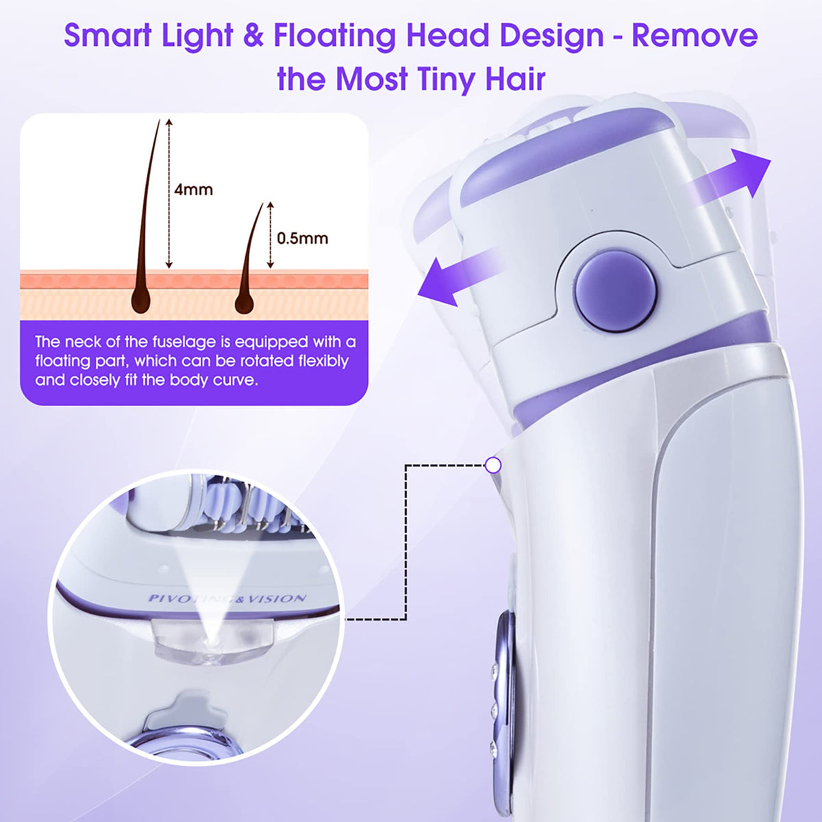 2-in-1 Cordless Epilator & Shaver for Face and Bikini Area