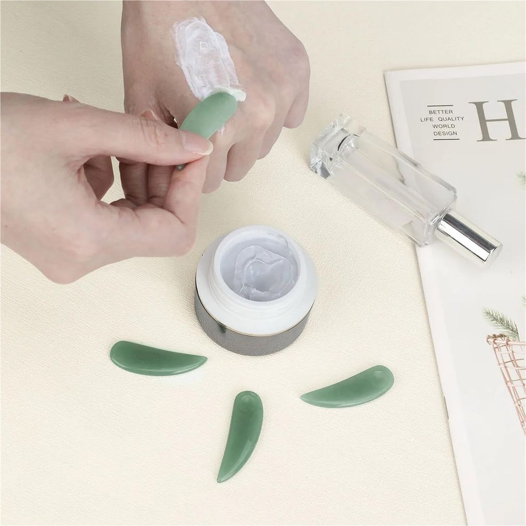 Jade Cosmetic Spatula for Creams & Lotions, 10-Piece Set
