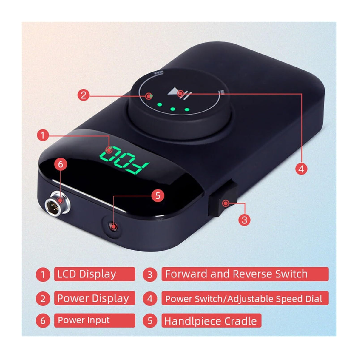 Portable Rechargeable Electric Nail Drill with LCD Display