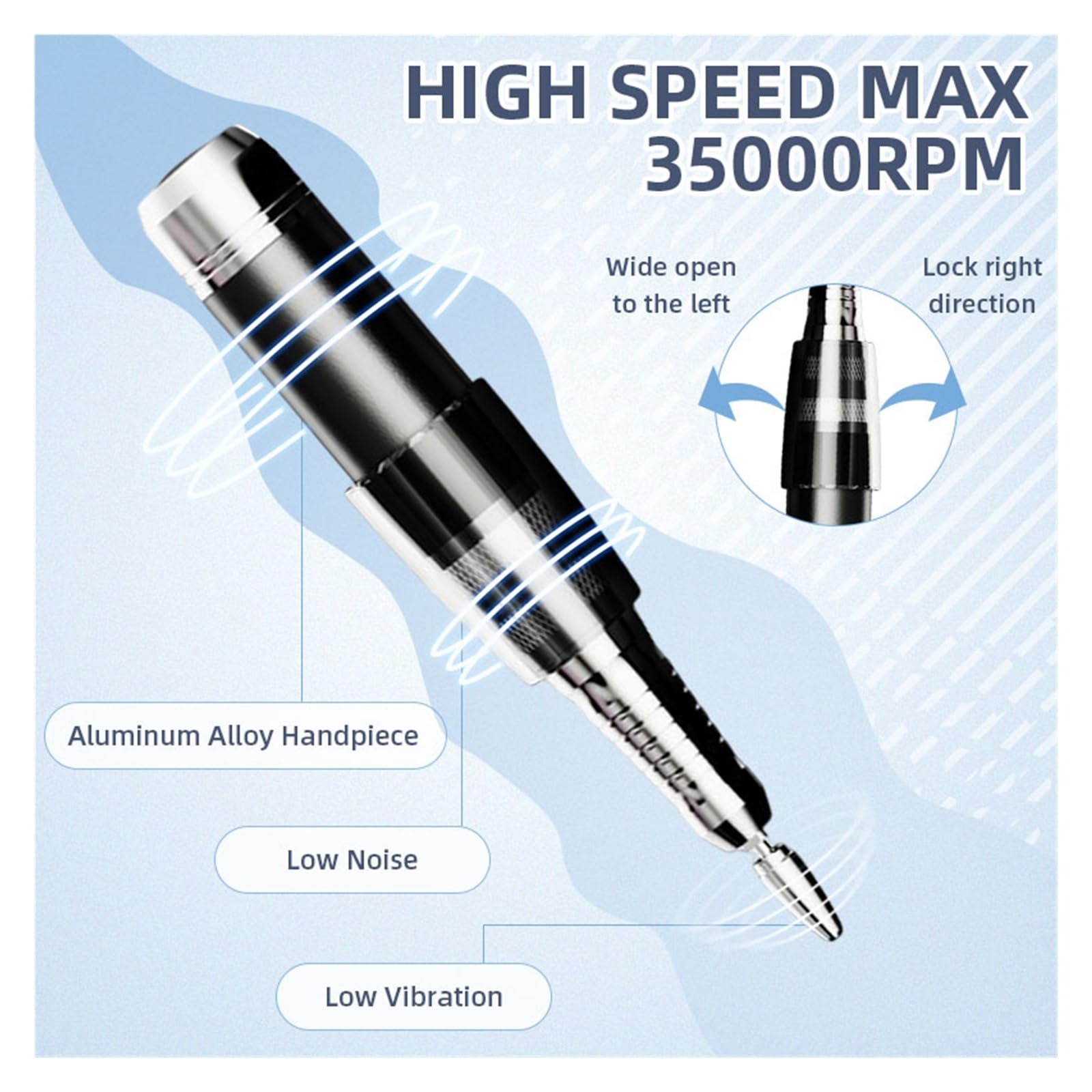35,000 RPM Touchscreen Electric Nail Drill for Manicure & Acrylic Nails