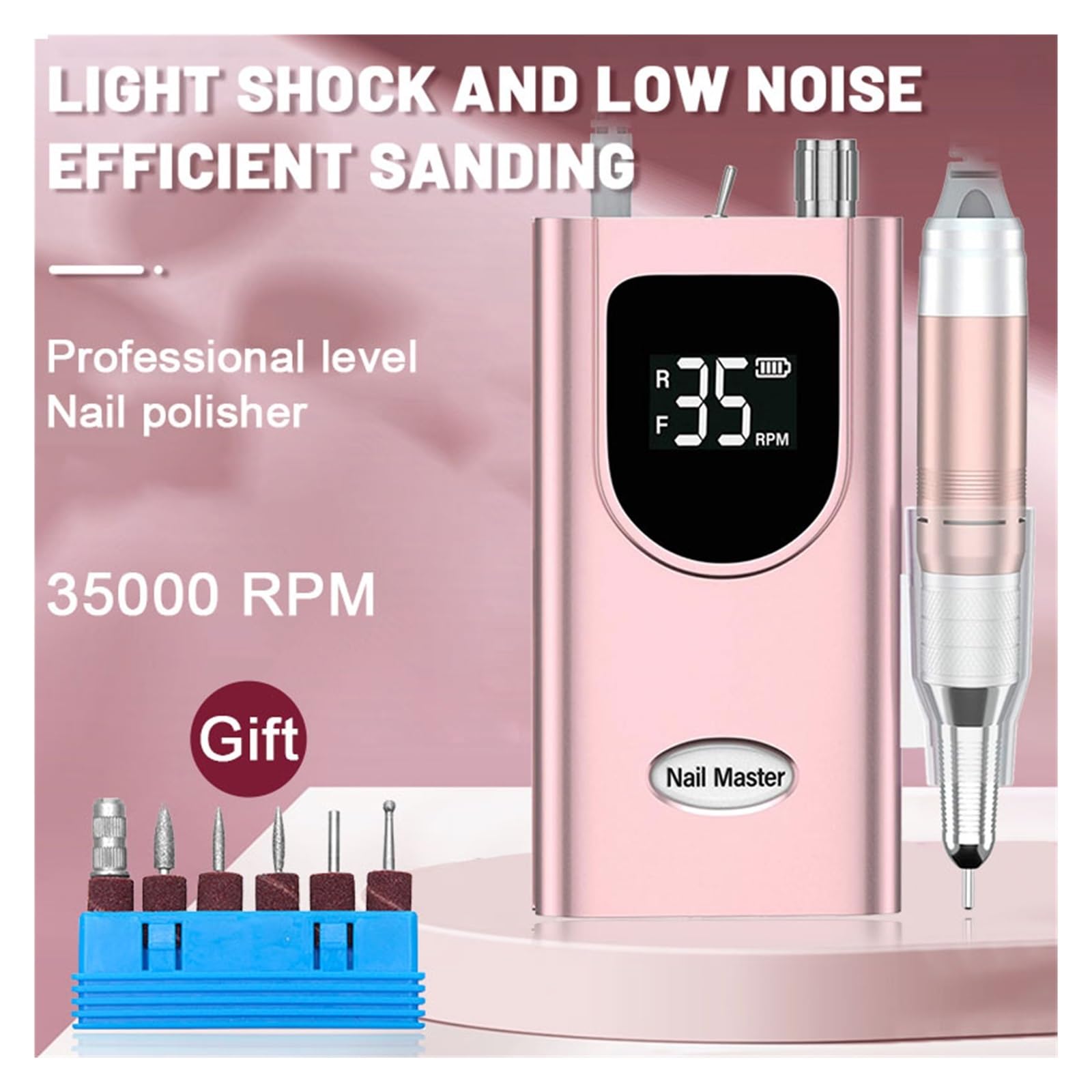 35,000 RPM Rechargeable Electric Nail Drill for Manicure & Pedicure