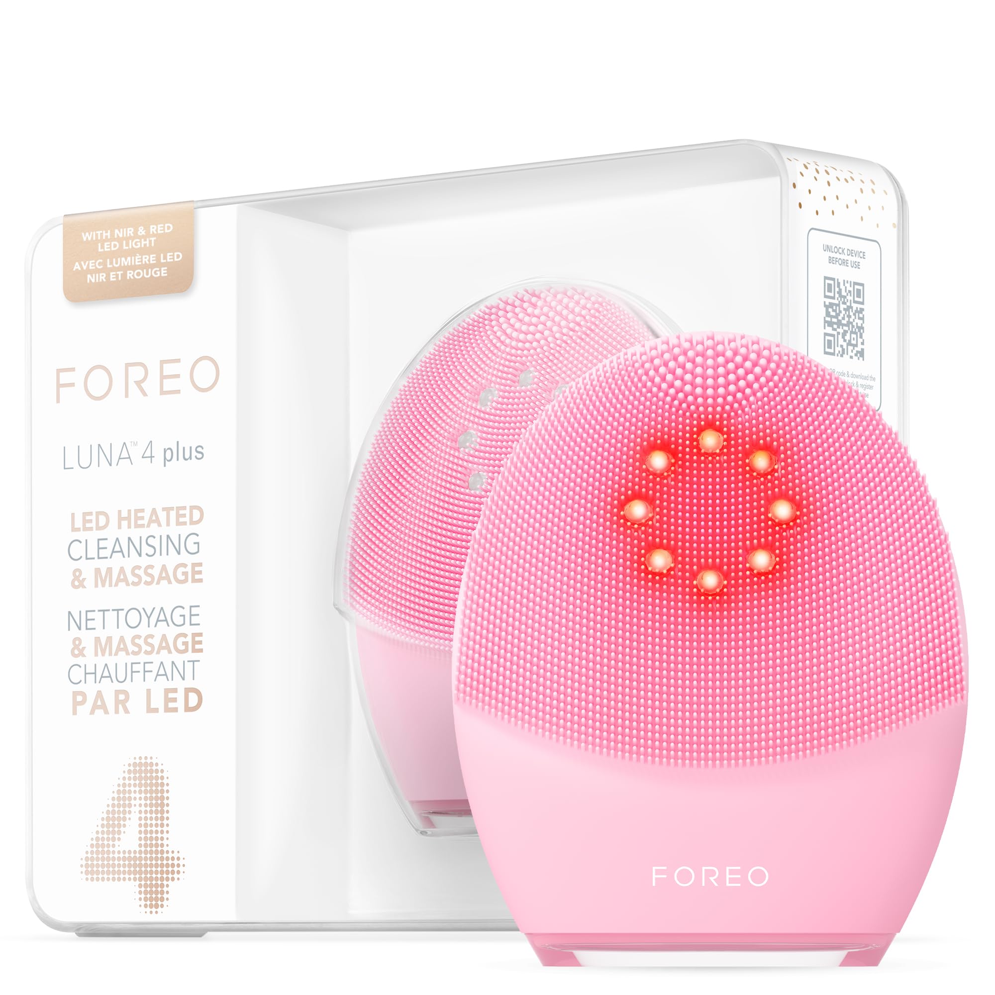 Facial Cleansing Brush with Red Light Therapy, Near Infrared & Microcurrent