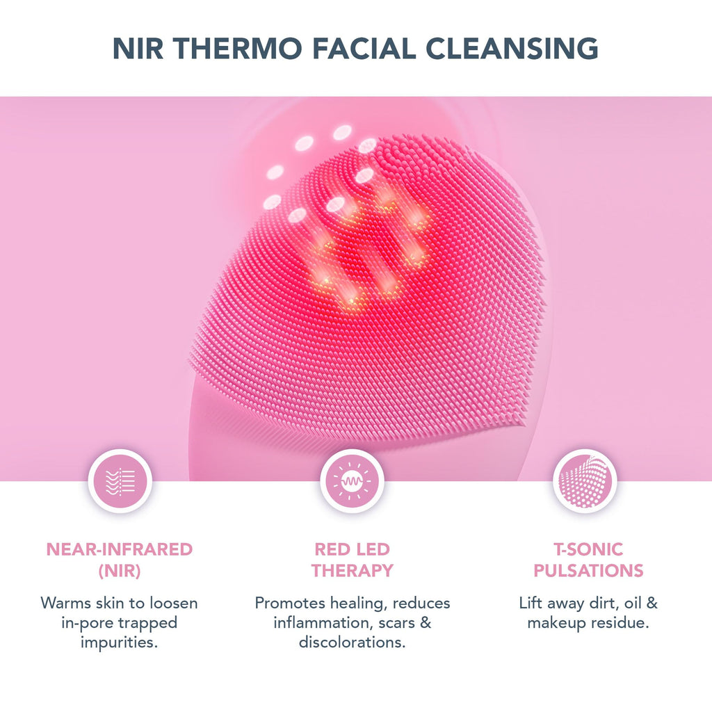 Facial Cleansing Brush with Red Light Therapy, Near Infrared & Microcurrent