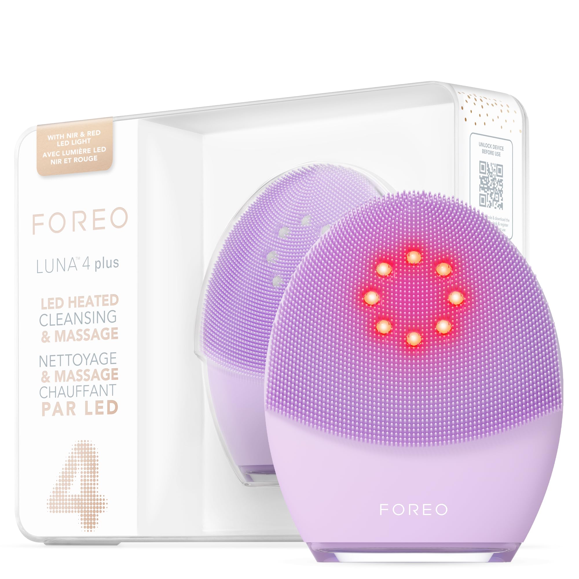 Facial Cleansing Brush with Red Light Therapy, Near Infrared & Microcurrent